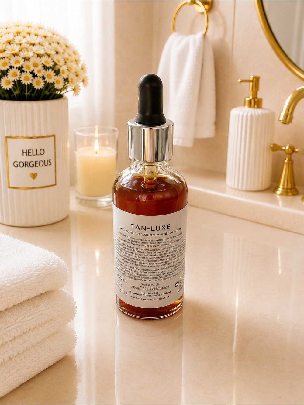 Tan-Luxe Warm Amber Face Oil Serum – Amber Brown Glow